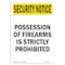 Signmission OSHA Security Sign, 14" Height, Possession Of Firearms Prohibited, Portrait OS-SN-D-1014-V-11763 - alternate 1